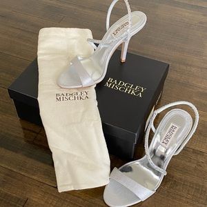Badgley Mischka strapped pumps with embellishments. New in Box.
